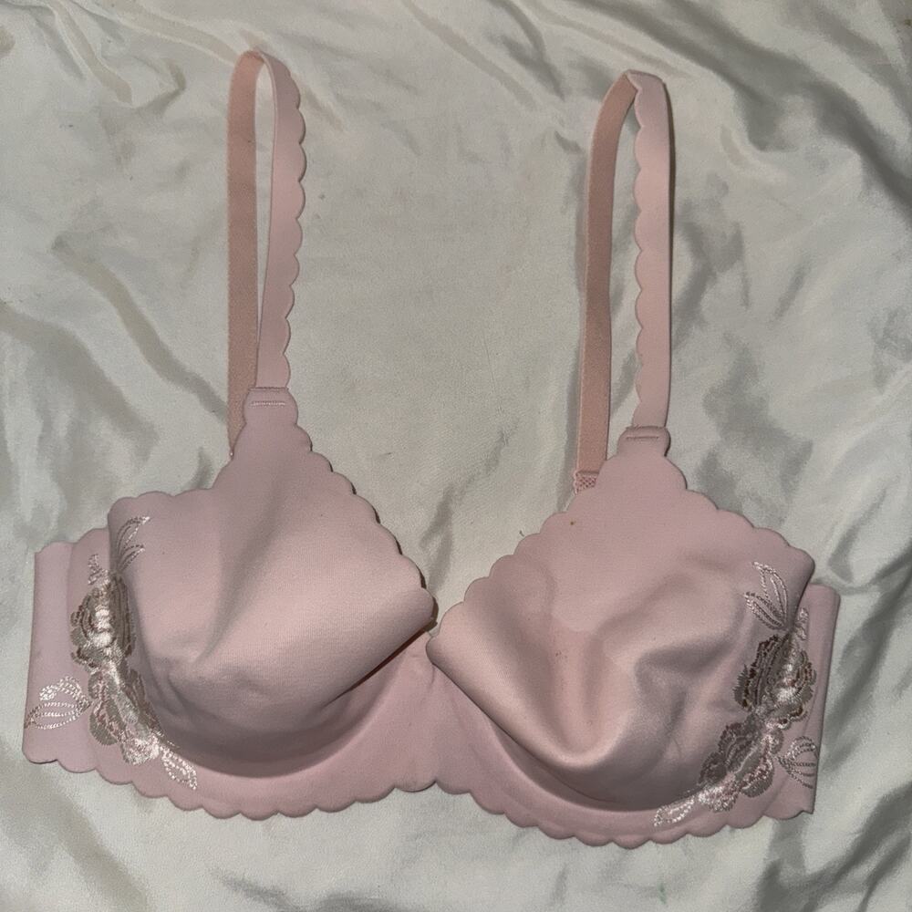Victoria Secret Angel Embrace Semi Lined Full Coverage Pinnk Floral Bra 34 C